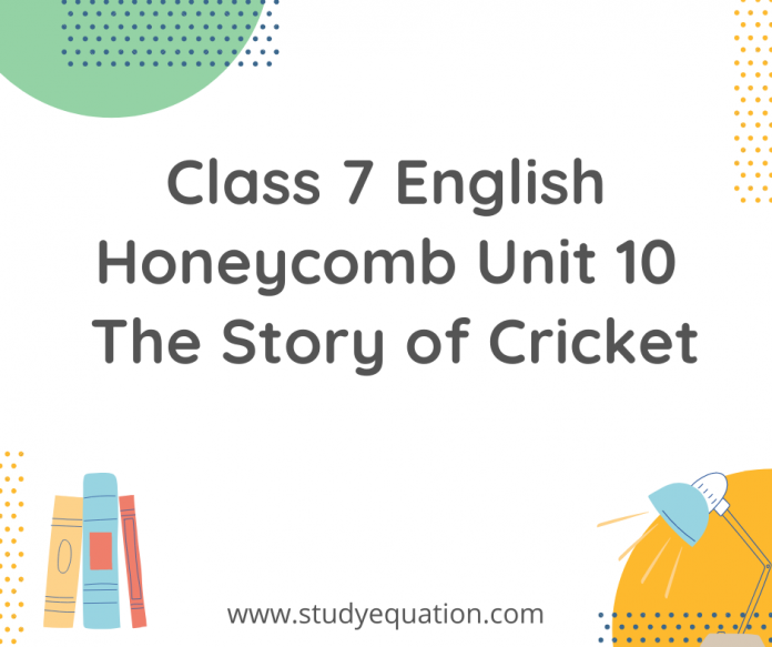 class 7 english honeycomb unit 10 the story of cricket