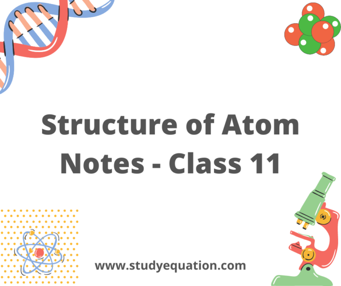 Structure of atom notes class 11