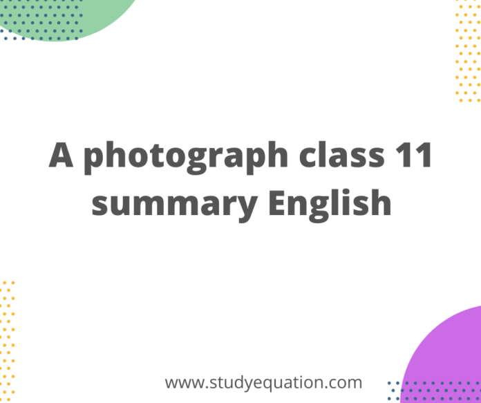 A photograph class 11 summary English
