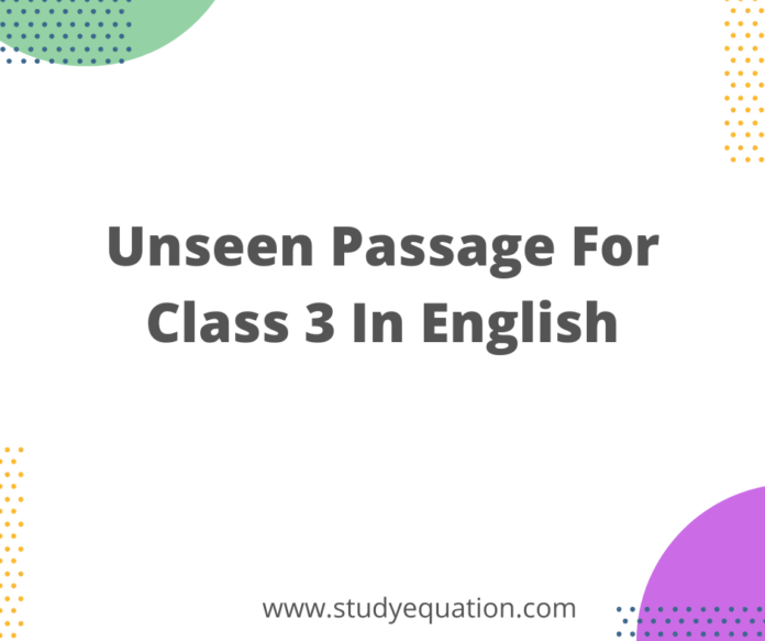 Unseen Passage for class 3