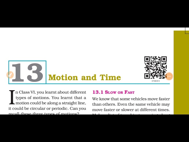 NCERT Class 7 Science Chapter 13 Motion and Time
